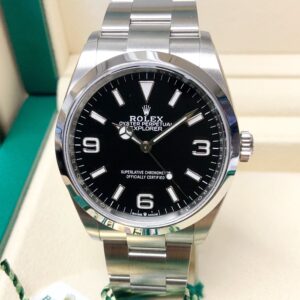 Rolex replica Explorer I 36mm 124270 Black Dial acciaio