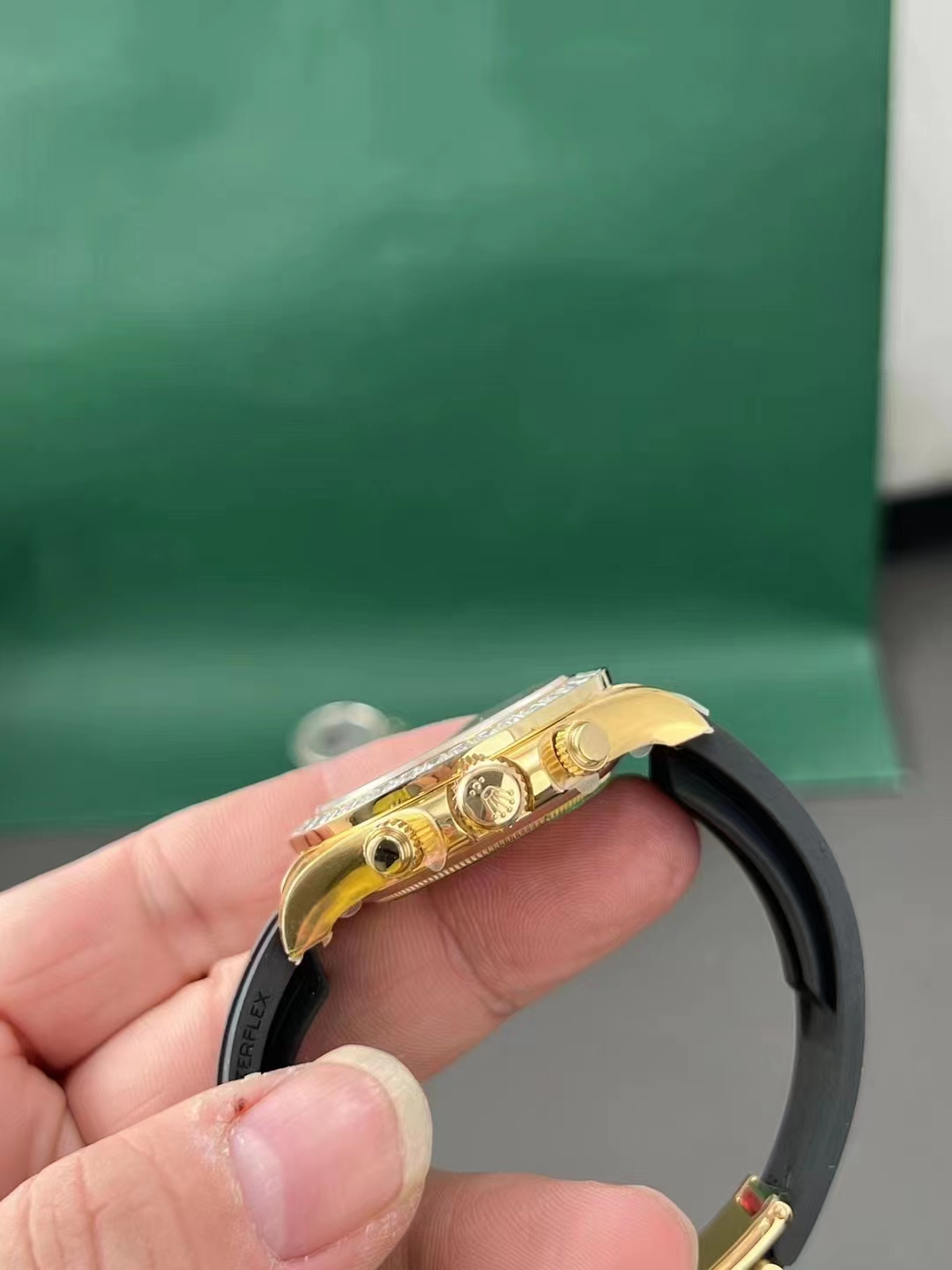 Rolex replica daytona 116588TBR tiger dial oysterflex clone movement - immagine 6