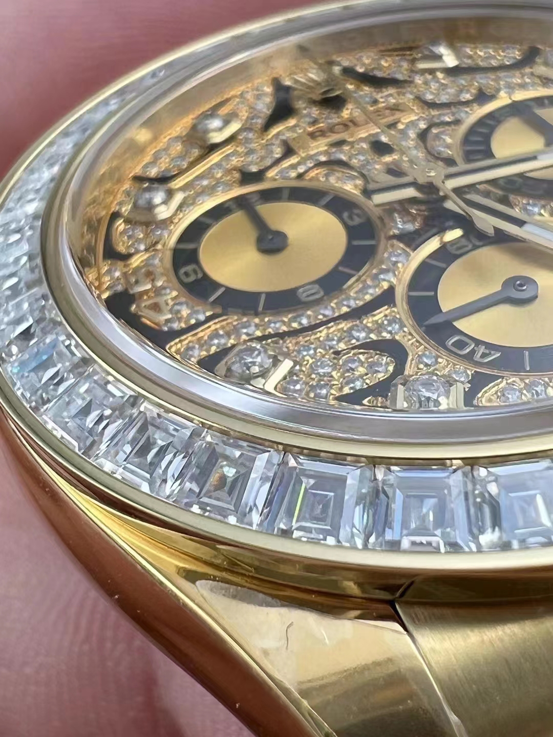 Rolex replica daytona 116588TBR tiger dial oysterflex clone movement - immagine 3