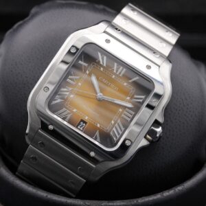 Alternative view of Cartier replica Santos De Cartier WSSA0064 Bronze Steel big size