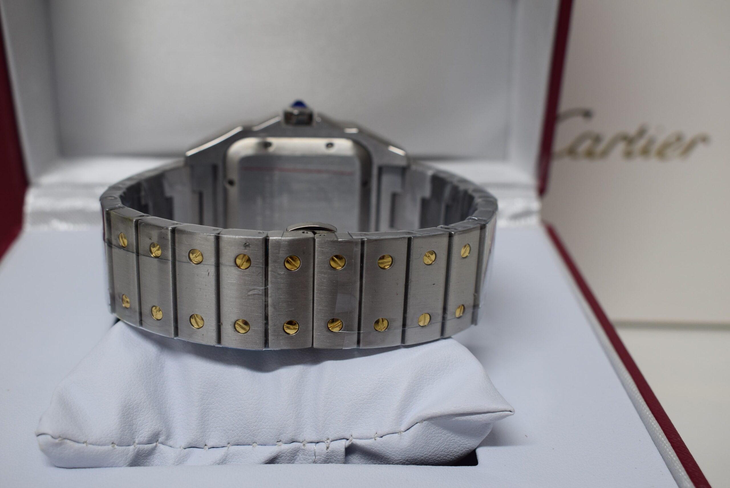 Cartier replica Santos De Cartier medium size acciaio-oro white dial - immagine 7