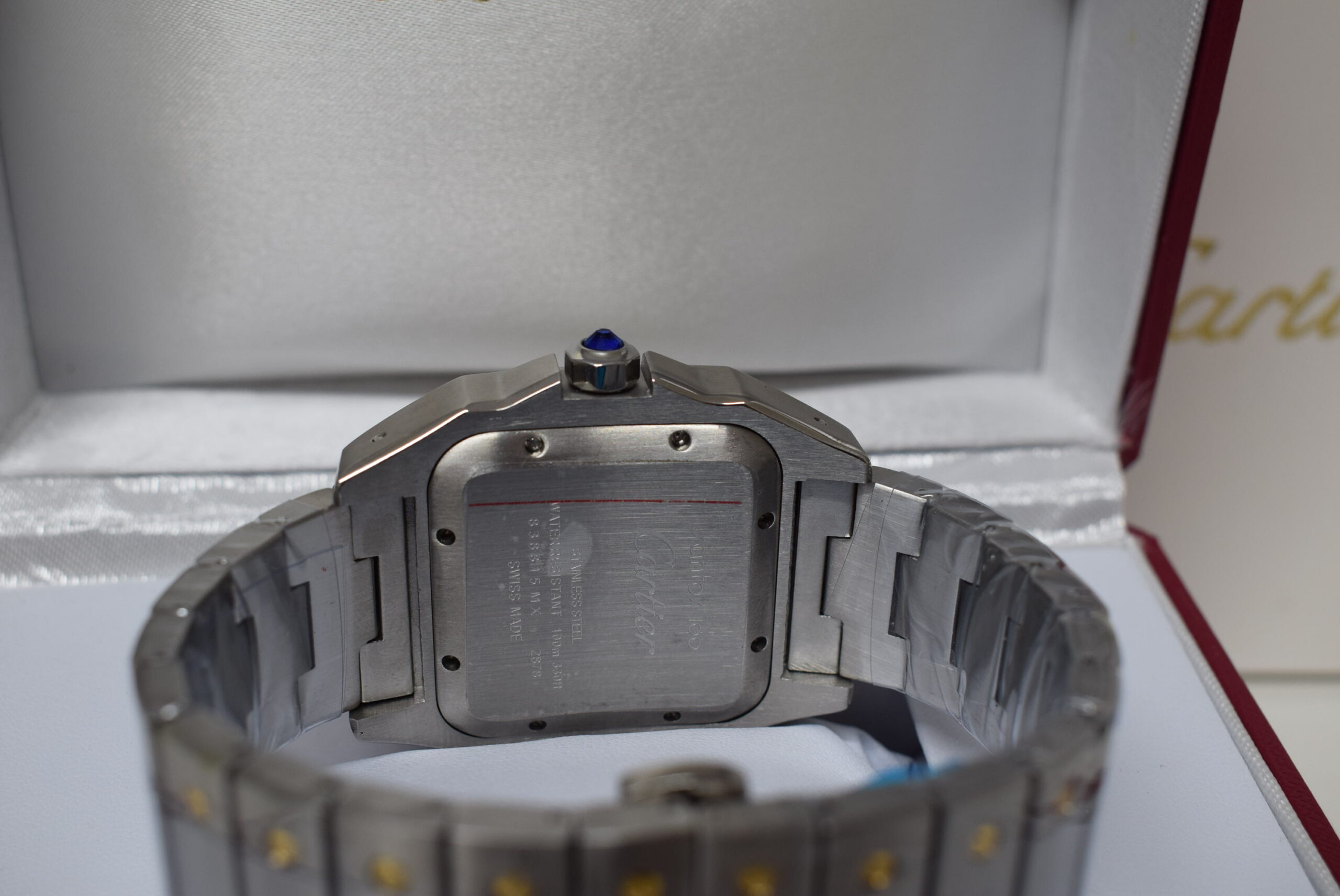 Cartier replica Santos De Cartier medium size acciaio-oro white dial - immagine 6