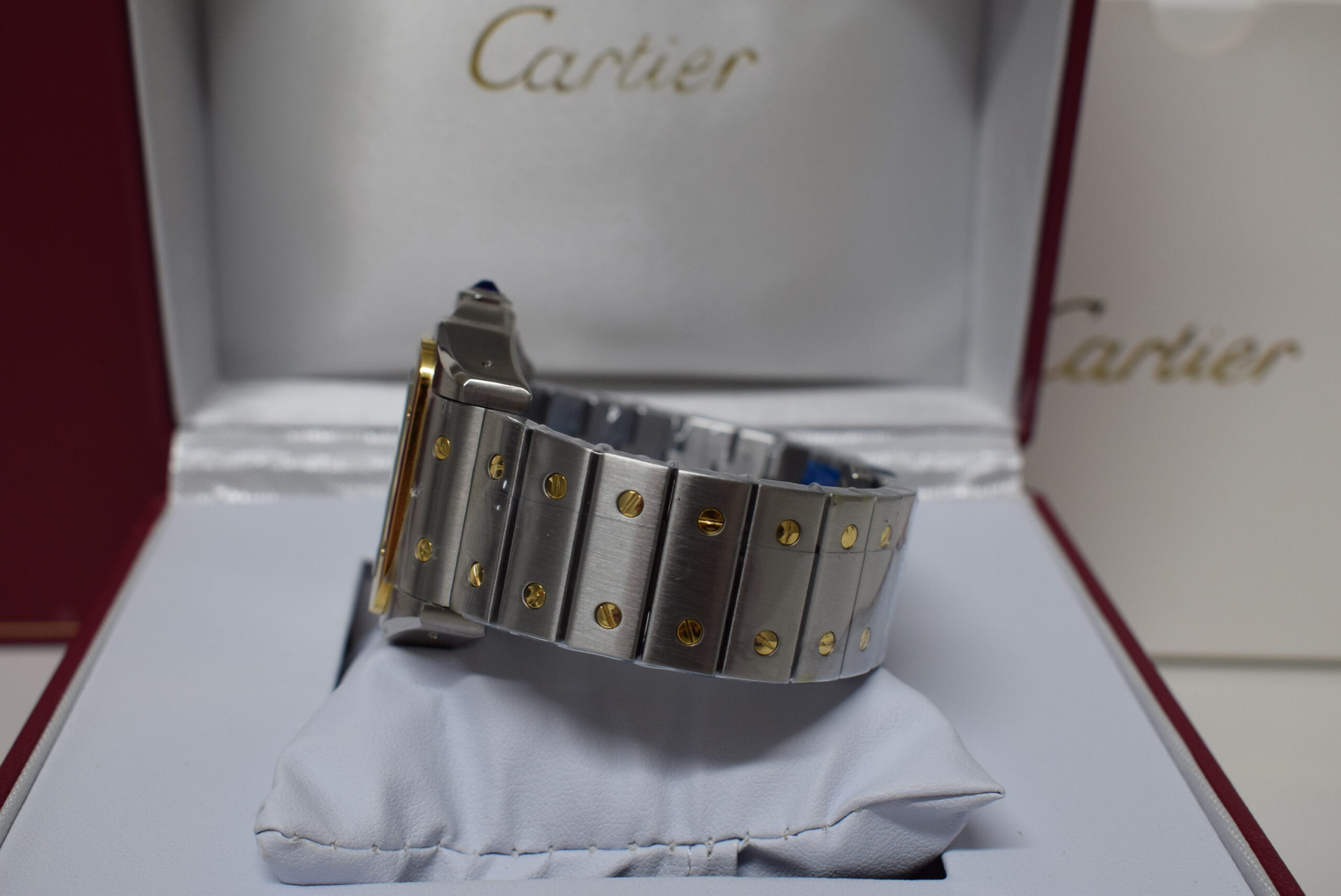 Cartier replica Santos De Cartier medium size acciaio-oro white dial - immagine 5