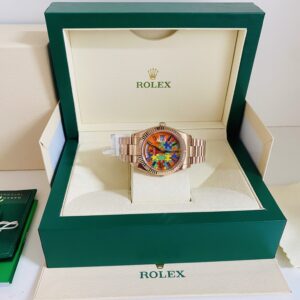Alternative view of Rolex replica Day-Date 128235 Rose Gold puzzle dial