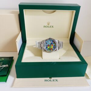 Alternative view of Rolex replica Day-Date 128239 White Gold puzzle dial