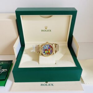 Alternative view of Rolex replica Day-Date 128238 Yellow Gold puzzle dial