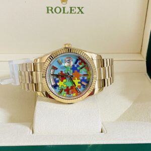 Rolex replica Day-Date 128238 Yellow Gold puzzle dial