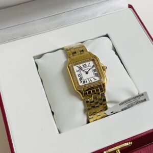 Alternative view of Cartier replica Panthere Yellow Gold diamond bezel rbr