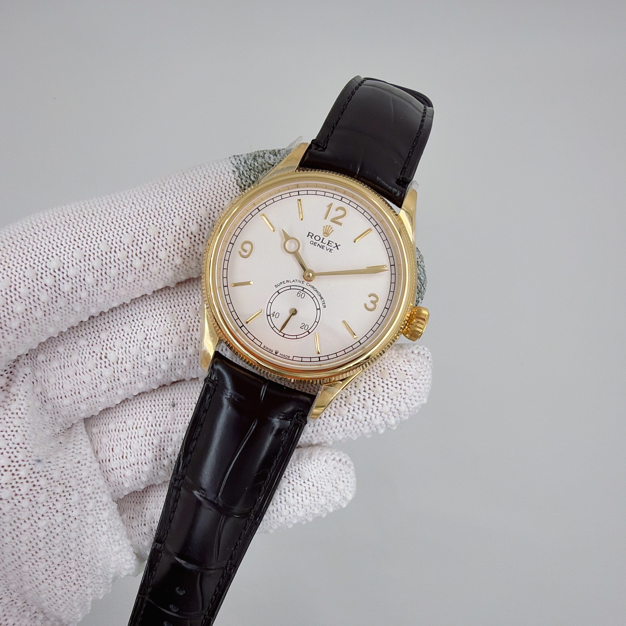 Rolex replica cellini 1908 oro giallo white dial - immagine 4