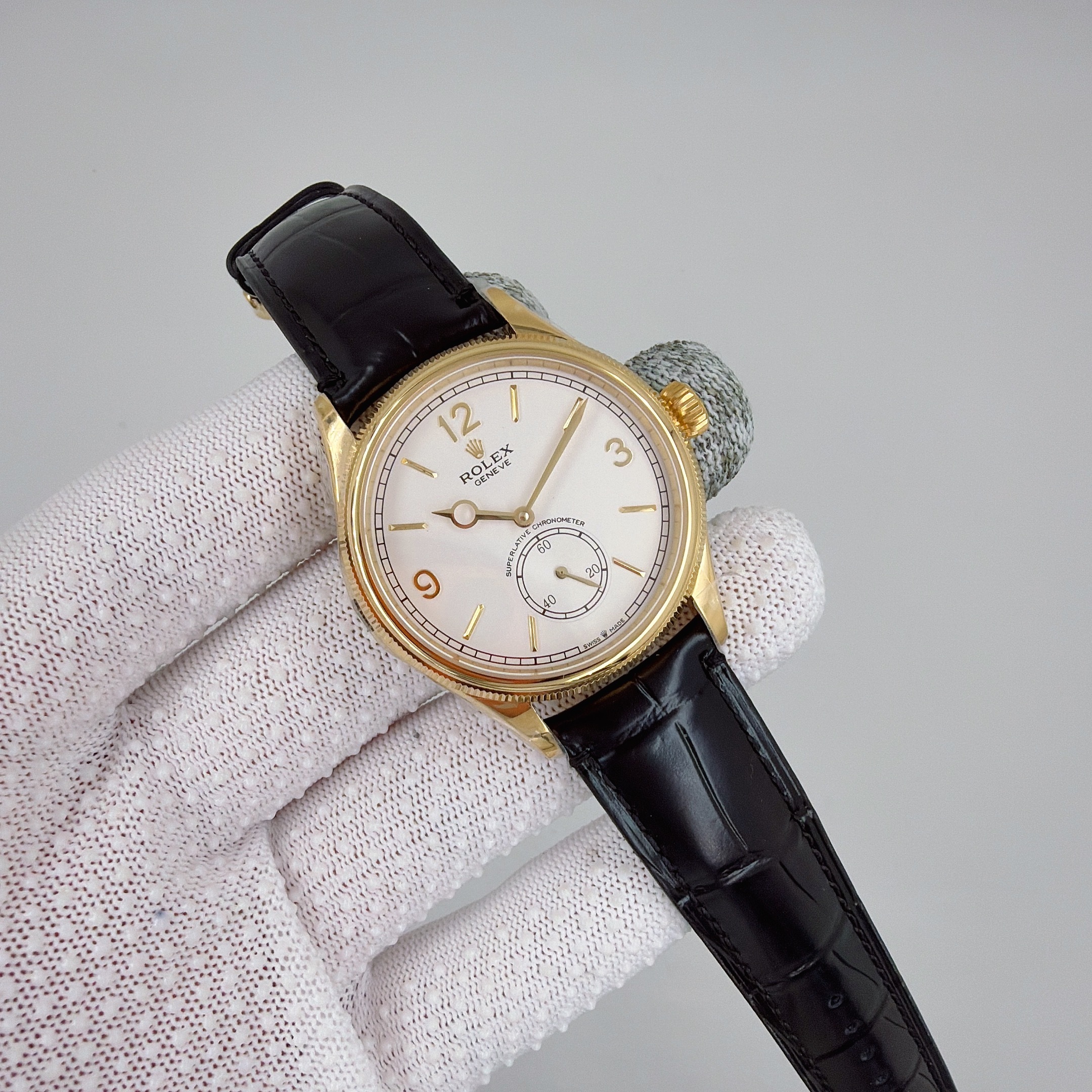 Rolex replica cellini 1908 oro giallo white dial - immagine 3
