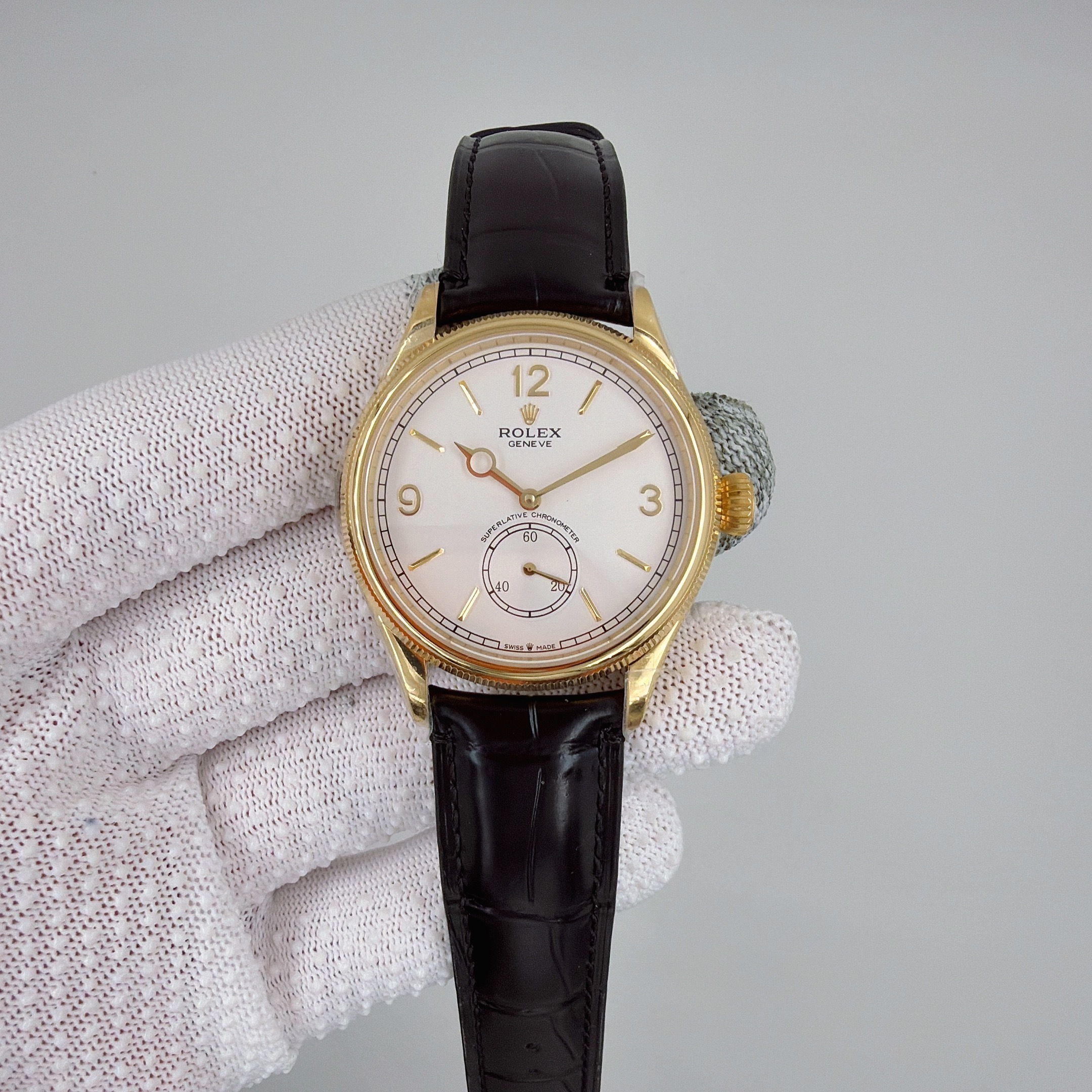 Rolex replica cellini 1908 oro giallo white dial - immagine 2